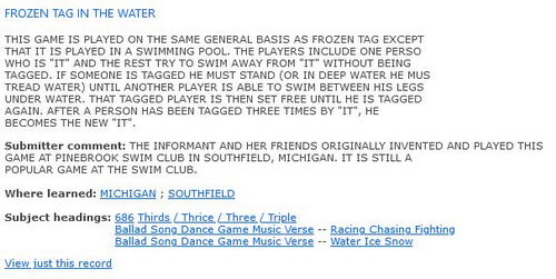 Pinebrook Swim Club - Game Invented At Pinebrook From Folklore Web Site (newer photo)